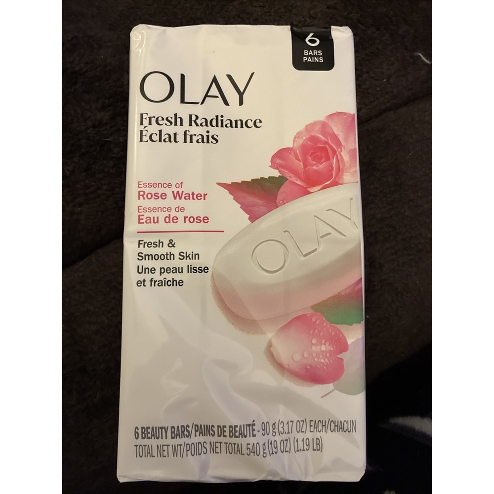 OLAY Fresh Radiance Rose Water Beauty Bar‎ Soap, 6 Bars Total 19 fl oz